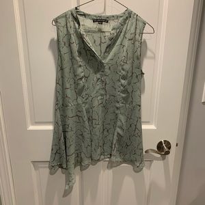 Harlowe & Graham Peplum Sheer Sleeveless Top